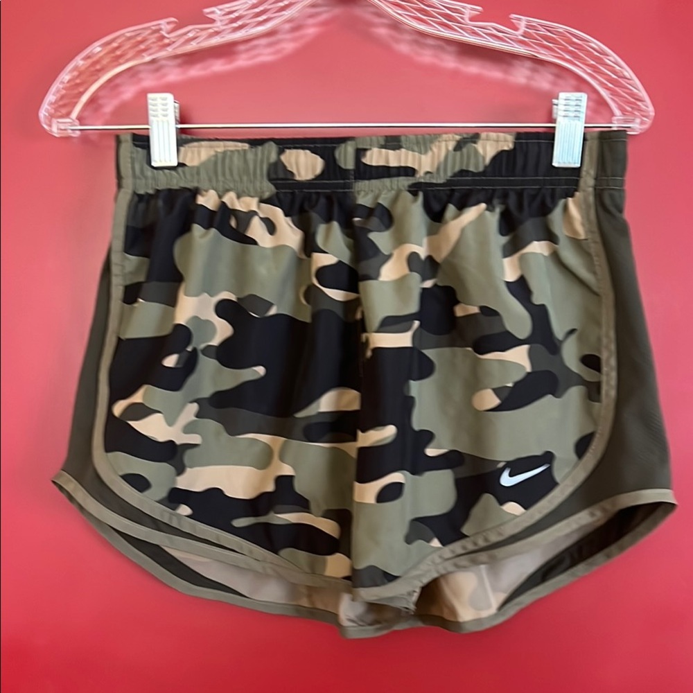 Nike Women's Athletic Camo Shorts - Olive and Black